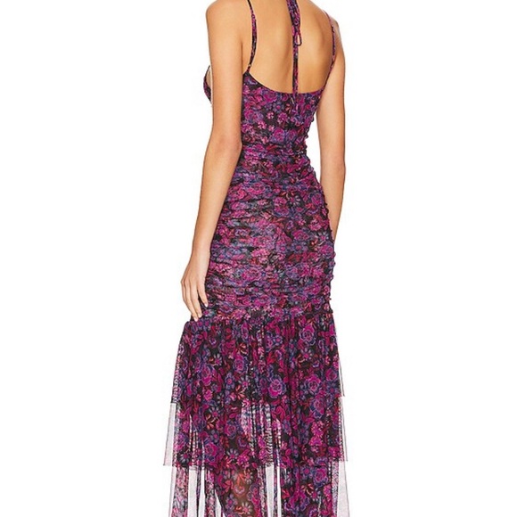 Nicola Midi Dress In Electric Ditsy Size Medium by MISA Los Angeles - Picture 3 of 6